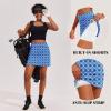 Ekouaer 16“ Golf Skorts for Woman with Inner Pockets Silicone Grippers Tennis Skirt Quick Dry Athletic Pickleball Skort(Blue Pattern)