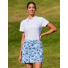 Ekouaer 16“ Golf Skorts for Woman with Inner Pockets Silicone Grippers Tennis Skirt Quick Dry Athletic Pickleball Skort(Blue White Floral)