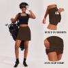 Ekouaer 16“ Golf Skorts for Woman with Inner Pockets Silicone Grippers Tennis Skirt Quick Dry Athletic Pickleball Skort(Brown)