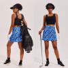 Ekouaer 16“ Golf Skorts for Woman with Inner Pockets Silicone Grippers Tennis Skirt Quick Dry Athletic Pickleball Skort(Cean Pattern)