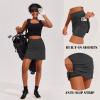 Ekouaer 16“ Golf Skorts for Woman with Inner Pockets Silicone Grippers Tennis Skirt Quick Dry Athletic Pickleball Skort(Dark Grey)