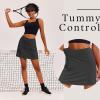 Ekouaer 16“ Golf Skorts for Woman with Inner Pockets Silicone Grippers Tennis Skirt Quick Dry Athletic Pickleball Skort(Dark Grey)