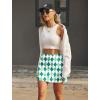 Ekouaer 16“ Golf Skorts for Woman with Inner Pockets Silicone Grippers Tennis Skirt Quick Dry Athletic Pickleball Skort(Green White Plaid)