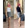 Ekouaer 16“ Golf Skorts for Woman with Inner Pockets Silicone Grippers Tennis Skirt Quick Dry Athletic Pickleball Skort(Grey)