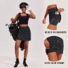 Ekouaer 16“ Golf Skorts for Woman with Inner Pockets Silicone Grippers Tennis Skirt Quick Dry Athletic Pickleball Skort(Grey Camo)