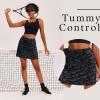 Ekouaer 16“ Golf Skorts for Woman with Inner Pockets Silicone Grippers Tennis Skirt Quick Dry Athletic Pickleball Skort(Grey Camo)