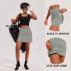 Ekouaer 16“ Golf Skorts for Woman with Inner Pockets Silicone Grippers Tennis Skirt Quick Dry Athletic Pickleball Skort(Grey Sage)
