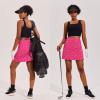 Ekouaer 16“ Golf Skorts for Woman with Inner Pockets Silicone Grippers Tennis Skirt Quick Dry Athletic Pickleball Skort(Hot Pink Print – 1)