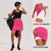 Ekouaer 16“ Golf Skorts for Woman with Inner Pockets Silicone Grippers Tennis Skirt Quick Dry Athletic Pickleball Skort(Hot Pink Print – 1)