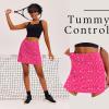 Ekouaer 16“ Golf Skorts for Woman with Inner Pockets Silicone Grippers Tennis Skirt Quick Dry Athletic Pickleball Skort(Hot Pink Print – 1)