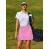 Ekouaer 16“ Golf Skorts for Woman with Inner Pockets Silicone Grippers Tennis Skirt Quick Dry Athletic Pickleball Skort(Hot Pink Print)