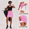 Ekouaer 16“ Golf Skorts for Woman with Inner Pockets Silicone Grippers Tennis Skirt Quick Dry Athletic Pickleball Skort(Hot Pink Print)