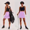 Ekouaer 16“ Golf Skorts for Woman with Inner Pockets Silicone Grippers Tennis Skirt Quick Dry Athletic Pickleball Skort(Lilac)