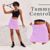 Ekouaer 16“ Golf Skorts for Woman with Inner Pockets Silicone Grippers Tennis Skirt Quick Dry Athletic Pickleball Skort(Lilac)