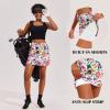 Ekouaer 16“ Golf Skorts for Woman with Inner Pockets Silicone Grippers Tennis Skirt Quick Dry Athletic Pickleball Skort(Mixed Floral)