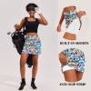Ekouaer 16“ Golf Skorts for Woman with Inner Pockets Silicone Grippers Tennis Skirt Quick Dry Athletic Pickleball Skort(Nature Floral)