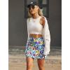 Ekouaer 16“ Golf Skorts for Woman with Inner Pockets Silicone Grippers Tennis Skirt Quick Dry Athletic Pickleball Skort(Nature Floral)