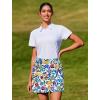 Ekouaer 16“ Golf Skorts for Woman with Inner Pockets Silicone Grippers Tennis Skirt Quick Dry Athletic Pickleball Skort(Nature Floral)