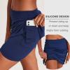 Ekouaer 16“ Golf Skorts for Woman with Inner Pockets Silicone Grippers Tennis Skirt Quick Dry Athletic Pickleball Skort(Navy Blue)