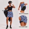 Ekouaer 16“ Golf Skorts for Woman with Inner Pockets Silicone Grippers Tennis Skirt Quick Dry Athletic Pickleball Skort(Navy Flower)