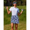Ekouaer 16“ Golf Skorts for Woman with Inner Pockets Silicone Grippers Tennis Skirt Quick Dry Athletic Pickleball Skort(Navy Flower)