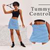 Ekouaer 16“ Golf Skorts for Woman with Inner Pockets Silicone Grippers Tennis Skirt Quick Dry Athletic Pickleball Skort(Navy Pattern)