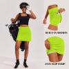 Ekouaer 16“ Golf Skorts for Woman with Inner Pockets Silicone Grippers Tennis Skirt Quick Dry Athletic Pickleball Skort(Neon Green)