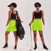 Ekouaer 16“ Golf Skorts for Woman with Inner Pockets Silicone Grippers Tennis Skirt Quick Dry Athletic Pickleball Skort(Neon Green)