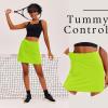 Ekouaer 16“ Golf Skorts for Woman with Inner Pockets Silicone Grippers Tennis Skirt Quick Dry Athletic Pickleball Skort(Neon Green)