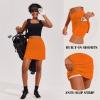 Ekouaer 16“ Golf Skorts for Woman with Inner Pockets Silicone Grippers Tennis Skirt Quick Dry Athletic Pickleball Skort(Orange)