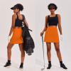 Ekouaer 16“ Golf Skorts for Woman with Inner Pockets Silicone Grippers Tennis Skirt Quick Dry Athletic Pickleball Skort(Orange)