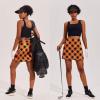Ekouaer 16“ Golf Skorts for Woman with Inner Pockets Silicone Grippers Tennis Skirt Quick Dry Athletic Pickleball Skort(Orange Print)