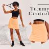 Ekouaer 16“ Golf Skorts for Woman with Inner Pockets Silicone Grippers Tennis Skirt Quick Dry Athletic Pickleball Skort(Peach Fuzz)