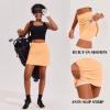 Ekouaer 16“ Golf Skorts for Woman with Inner Pockets Silicone Grippers Tennis Skirt Quick Dry Athletic Pickleball Skort(Peach Fuzz)