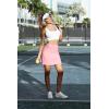 Ekouaer 16“ Golf Skorts for Woman with Inner Pockets Silicone Grippers Tennis Skirt Quick Dry Athletic Pickleball Skort(Pink)