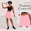 Ekouaer 16“ Golf Skorts for Woman with Inner Pockets Silicone Grippers Tennis Skirt Quick Dry Athletic Pickleball Skort(Pink)