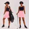 Ekouaer 16“ Golf Skorts for Woman with Inner Pockets Silicone Grippers Tennis Skirt Quick Dry Athletic Pickleball Skort(Pink)