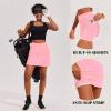 Ekouaer 16“ Golf Skorts for Woman with Inner Pockets Silicone Grippers Tennis Skirt Quick Dry Athletic Pickleball Skort(Pink)