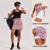 Ekouaer 16“ Golf Skorts for Woman with Inner Pockets Silicone Grippers Tennis Skirt Quick Dry Athletic Pickleball Skort(Pink Floral)