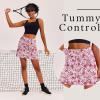 Ekouaer 16“ Golf Skorts for Woman with Inner Pockets Silicone Grippers Tennis Skirt Quick Dry Athletic Pickleball Skort(Pink Floral)