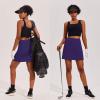 Ekouaer 16“ Golf Skorts for Woman with Inner Pockets Silicone Grippers Tennis Skirt Quick Dry Athletic Pickleball Skort(Purple)