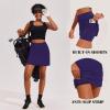 Ekouaer 16“ Golf Skorts for Woman with Inner Pockets Silicone Grippers Tennis Skirt Quick Dry Athletic Pickleball Skort(Purple)