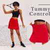 Ekouaer 16“ Golf Skorts for Woman with Inner Pockets Silicone Grippers Tennis Skirt Quick Dry Athletic Pickleball Skort(Red)