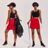 Ekouaer 16“ Golf Skorts for Woman with Inner Pockets Silicone Grippers Tennis Skirt Quick Dry Athletic Pickleball Skort(Red)
