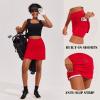Ekouaer 16“ Golf Skorts for Woman with Inner Pockets Silicone Grippers Tennis Skirt Quick Dry Athletic Pickleball Skort(Red)