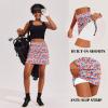 Ekouaer 16“ Golf Skorts for Woman with Inner Pockets Silicone Grippers Tennis Skirt Quick Dry Athletic Pickleball Skort(Red Blue Floral)