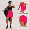 Ekouaer 16“ Golf Skorts for Woman with Inner Pockets Silicone Grippers Tennis Skirt Quick Dry Athletic Pickleball Skort(Rose Red)