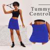 Ekouaer 16“ Golf Skorts for Woman with Inner Pockets Silicone Grippers Tennis Skirt Quick Dry Athletic Pickleball Skort(Royal Blue)