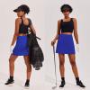 Ekouaer 16“ Golf Skorts for Woman with Inner Pockets Silicone Grippers Tennis Skirt Quick Dry Athletic Pickleball Skort(Royal Blue)