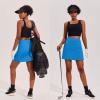 Ekouaer 16“ Golf Skorts for Woman with Inner Pockets Silicone Grippers Tennis Skirt Quick Dry Athletic Pickleball Skort(Sparkle Blue)